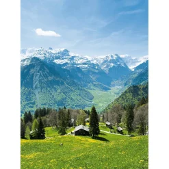 XL-Stoffbanner "Alpenwiese Mit Alm" Aus Schwer Entflammbarem Fahnenstoff 150 X 200 Cm
