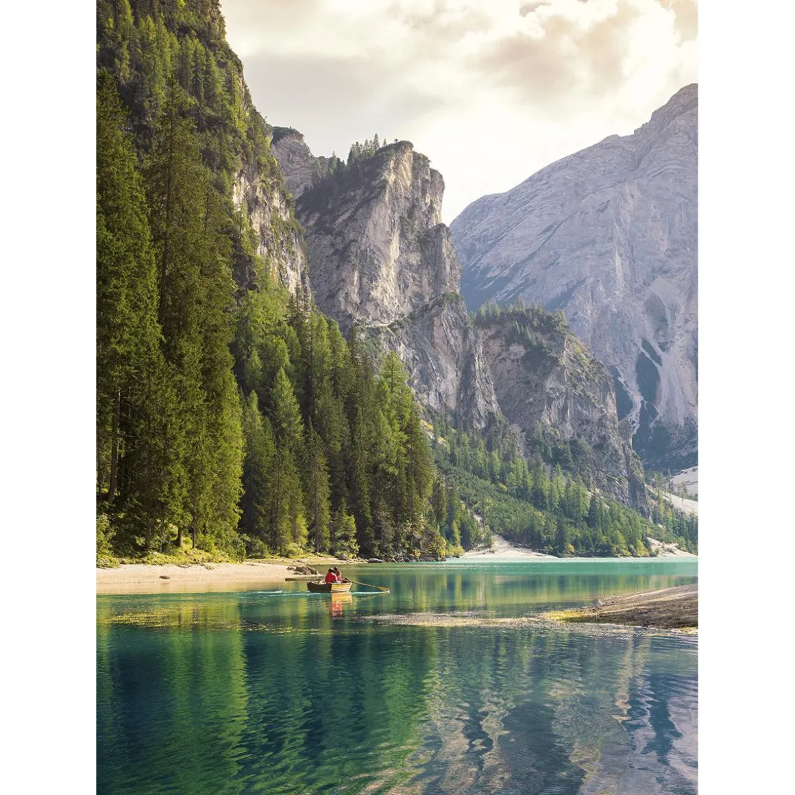 XL-Stoffbanner „Ruderboot Auf Gebirgssee“ Aus Schwer Entflammbarem Fahnenstoff 150 X 200 Cm