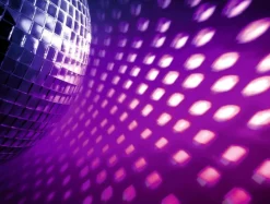 XXL-Planenbanner "Lila Disco-Spiegelkugel" Aus Schwer Entflammbarer LKW-Plane 250 X 330 Cm