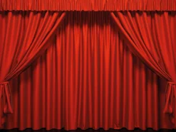 XXL-Planenbanner "Roter Bühnenvorhang" Aus Schwer Entflammbarer LKW-Plane 250 X 330 Cm