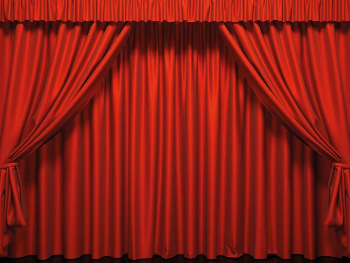 XXL-Planenbanner "Roter Bühnenvorhang" Aus Schwer Entflammbarer LKW-Plane 250 X 330 Cm