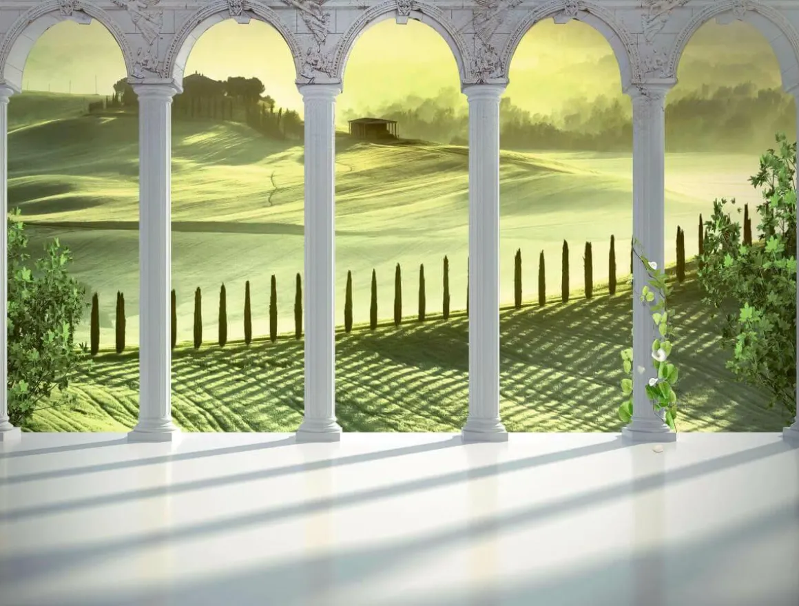 XXL-Planenbanner "Toskanalandschaft" Aus Schwer Entflammbarer LKW-Plane 250 X 330 Cm