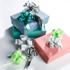 Zieh-Schleife, 10 Cm Ø, Gelb, 50 Stück