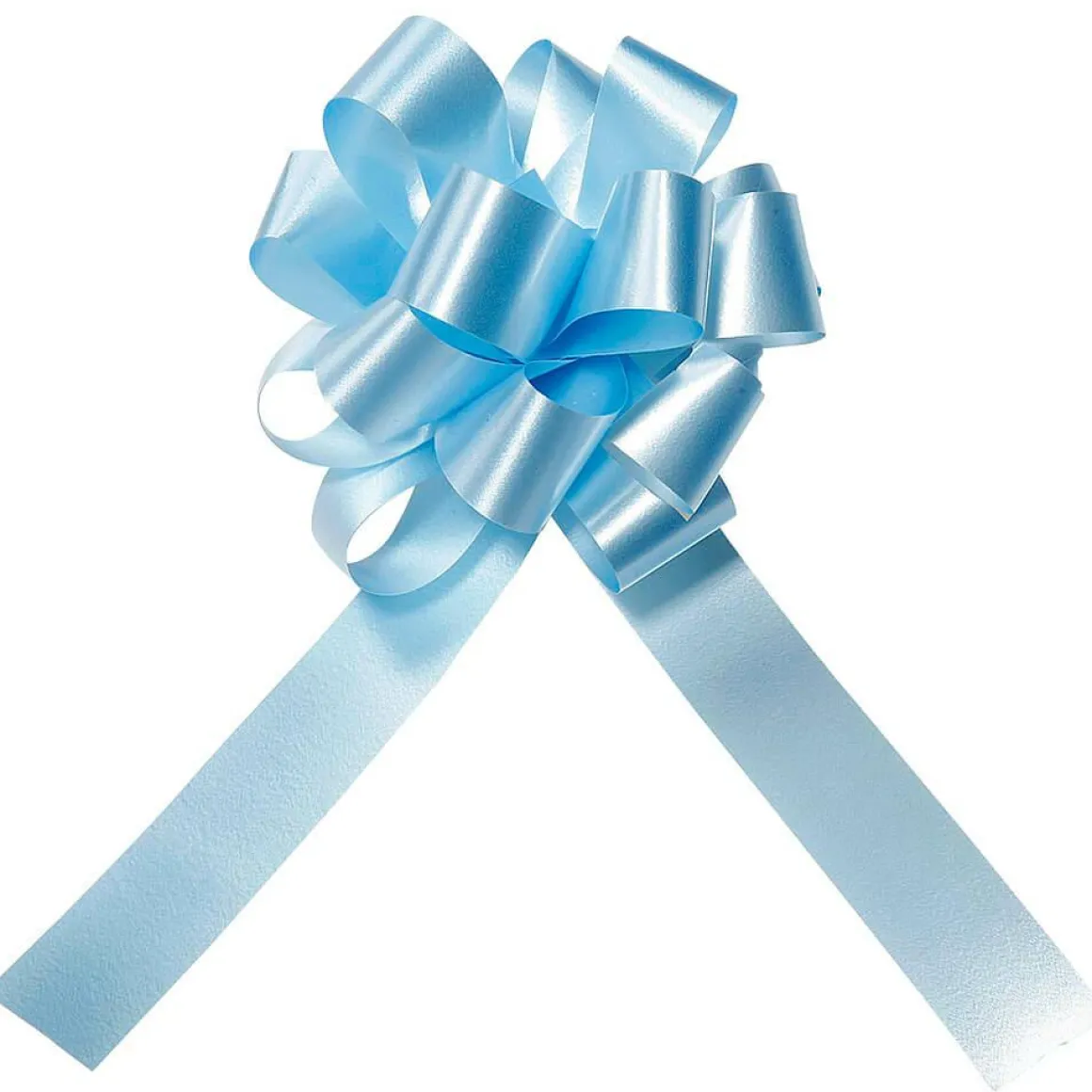 Zieh-Schleife, 10 Cm Ø, Hellblau, 50 Stück