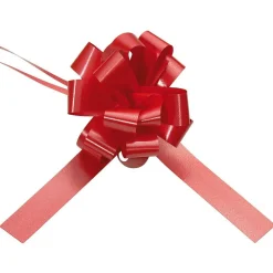 Zieh-Schleife, 10 Cm Ø, Rot, 50 Stück