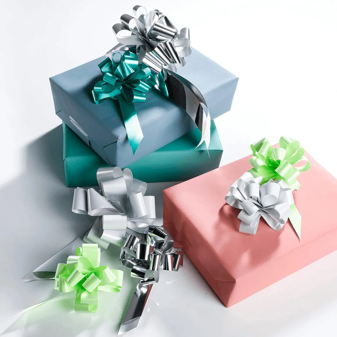 Zieh-Schleife, 10 Cm Ø, Rot, 50 Stück