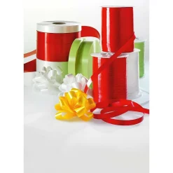 Zieh-Schleife, 10 Cm Ø, Weiß, 50 Stück