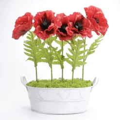 Zinkwanne Mit Herzmuster Weiß 32 Cm