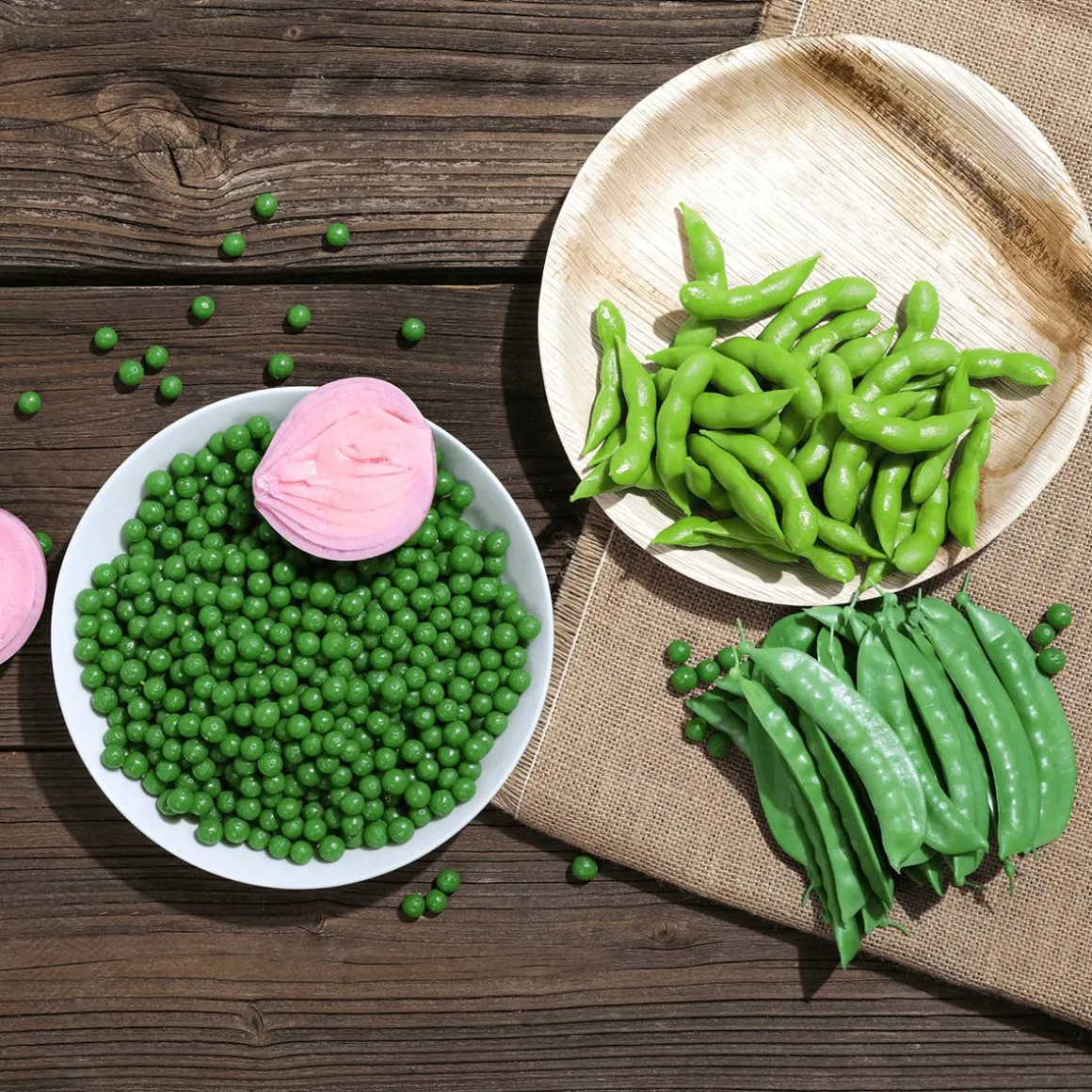 Zuckerschoten Lebensmittel-Attrappe, 24 Stück